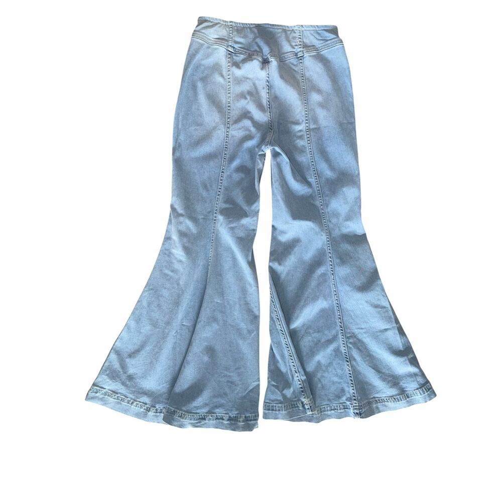 Free People We The Free Cha Cha Flare Jeans Pull On High Rise Bell Bottom Sz 27 - Picture 3 of 7